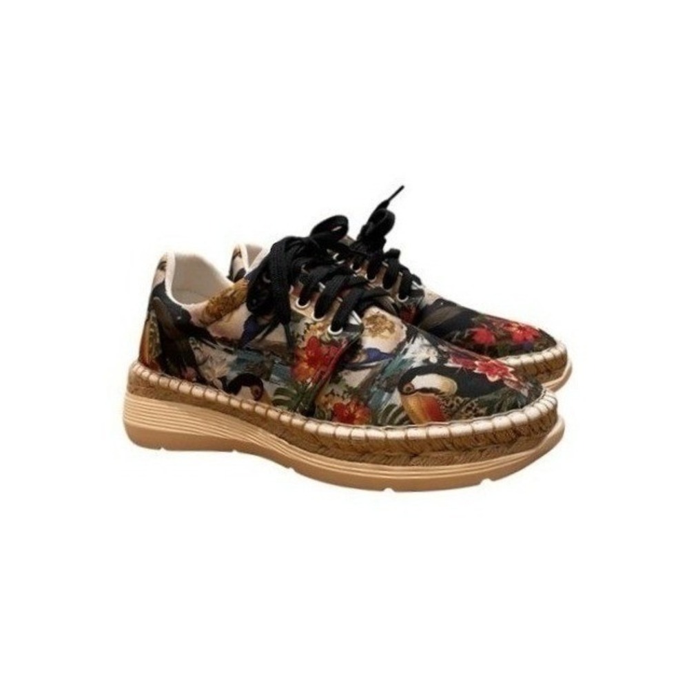 Free‎ People Jackson Sneakers Toucan Tropical Flower Espadrille Shoes 8